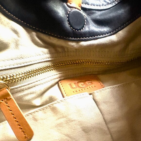 UGG Australia Black Suede Shoulder Bag with side POCKETS NWOT - Picture 8 of 12